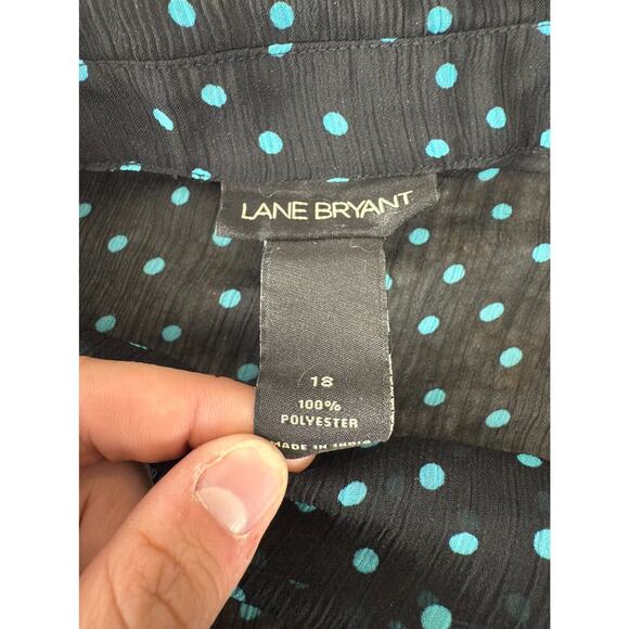 Lane Bryant Plus Sz 18 Polka Dot Whimsigoth Witchy Midi Wrap Dress Semi Sheer - Picture 6 of 9